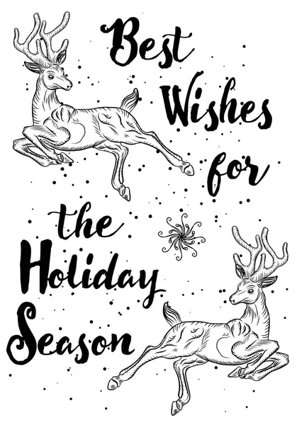 Étiquette Cadeau Noël Carte Avec Calligraphie Flyers Dessinés Main Lettrage — Image vectorielle