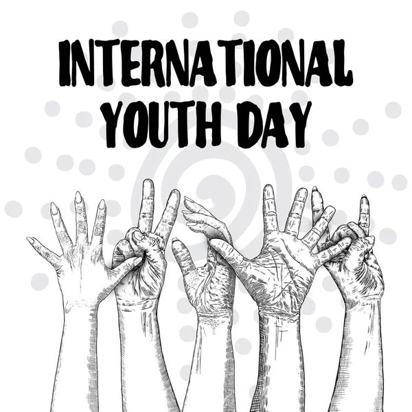 Dia Internacional Juventude Iyd Dia Conscientização Designado Pelas Nações Unidas —  Vetores de Stock