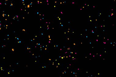 Renkli patlama konfeti. Grenli dokulu doğum tasarım glitter tasarım şablonu doğum günü ve tatil görseller için tebrik kartları ve afiş, için. Vektör.