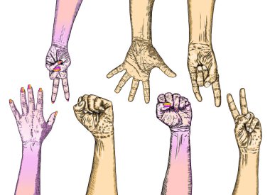 Erkek vs kadın, çatışma ve rekabet kavramı. Cinsiyet eşitsizliği. Kalıplaşmış karşı mücadele. Mürekkep sanat. Vektör.