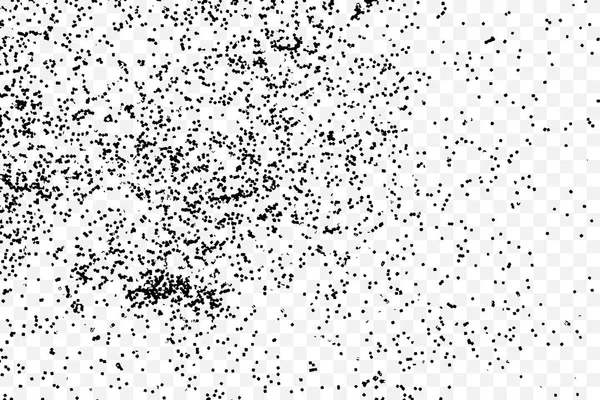 Spray Particelle Polvere Punti Molecole Casuali Nero Sfondo Trasparente Esplosione — Vettoriale Stock