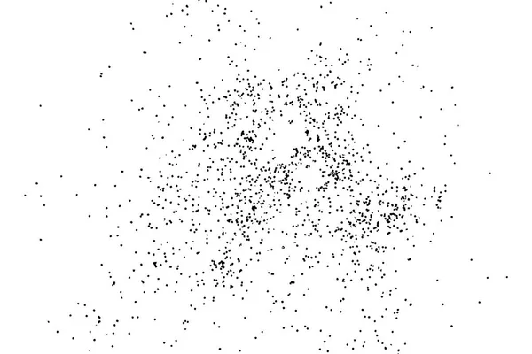 Pulverización Partículas Polvo Puntos Moléculas Aleatorias Negro Sobre Blanco Explosión — Archivo Imágenes Vectoriales