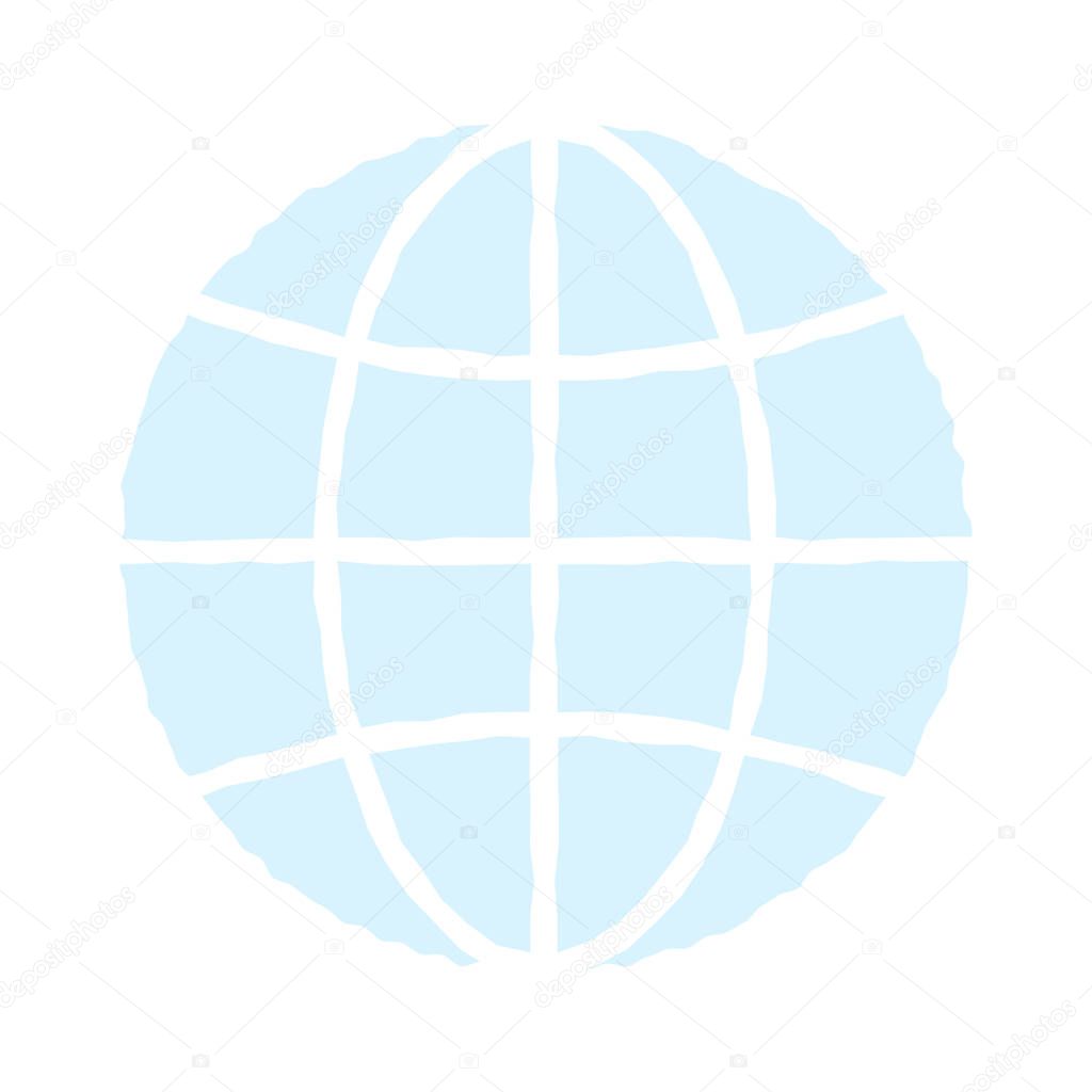 Flat planet Earth icon. Illustration for web banner and mobile infographics. World icon globe earth map symbol. Vector.