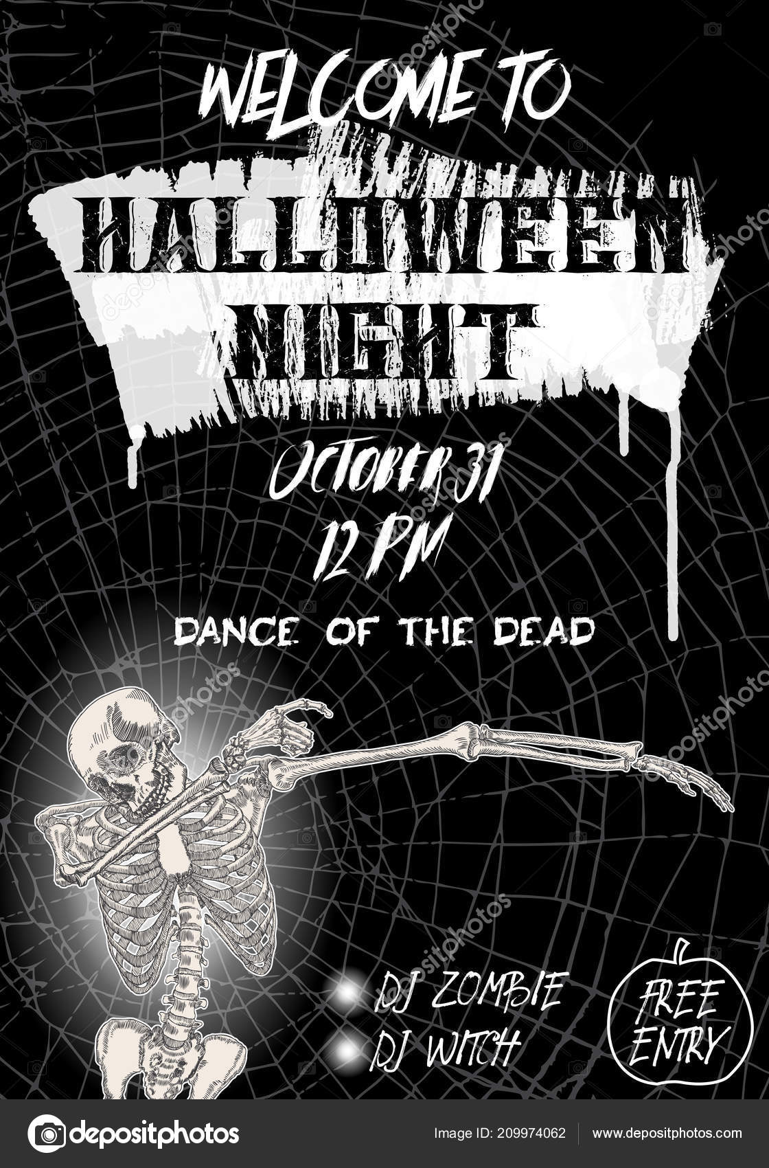 halloween vertical background skeletons dancing dab flyer halloween dance flyer