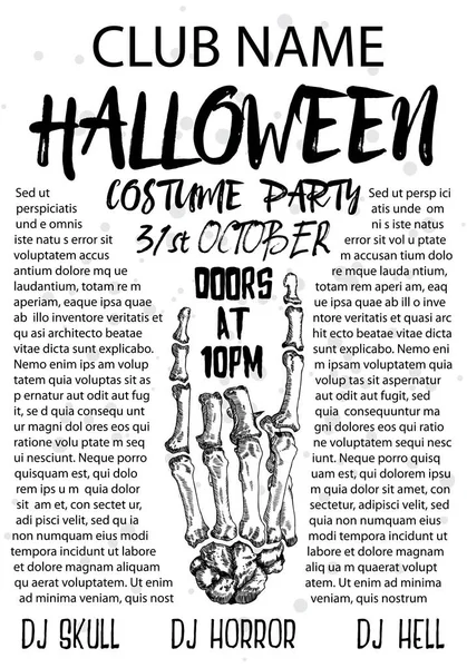 Cartão Celebração Halloween Tóxico Thriller Desenhado Mão Flayer Com Letras — Vetor de Stock