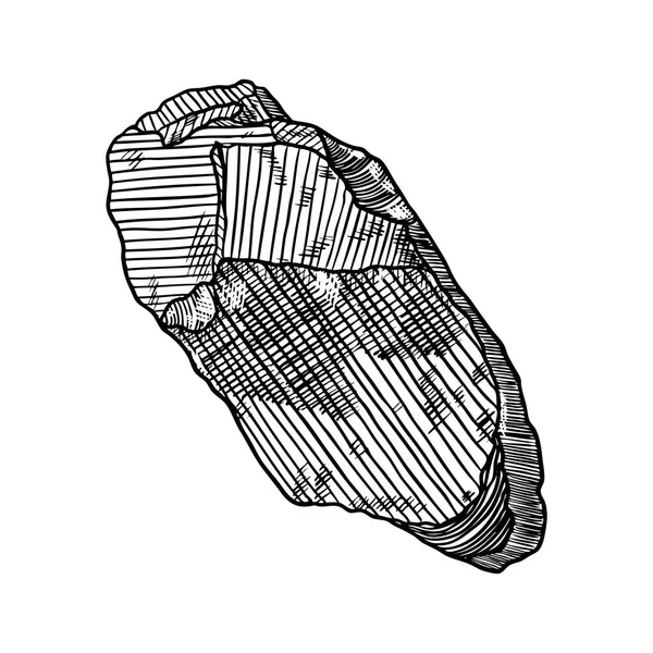 岩石石头手绘制的样式 大石头 裂纹和损坏的石瓦砾建筑设计 金块或烤架 — 图库矢量图片