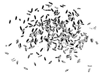 Grunge pirinç arka plan. El yapımı rasgele desen pirinç patlama düz bir yüzeye veya tablo üzerinde. Üstten Görünüm. Vektör.