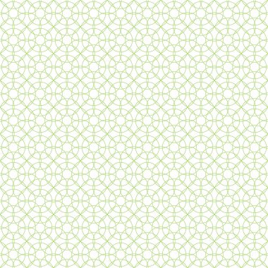 Kesintisiz geometrik desen yeşil renkte ince düz trendy doğrusal stil satırlık yaptı. Banknot, para tasarım, para birimi, Not, onay veya çek, Bilet, ödül esin kaynağı oldu. Filigran güvenlik. Vektör. 