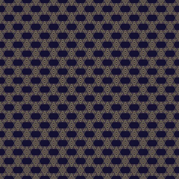 Geometrik soyut desen. Sorunsuz kutsal geometri arka plan. Koyu mavi ve altın doku. Grafik modern desen. Vektör.