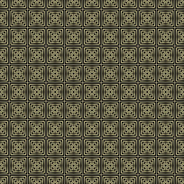 Abstraktní Bezešvé Vzory Čtverci Zlatá Černá Modrá Trojúhelník Pozadí Vektor — Stockový vektor