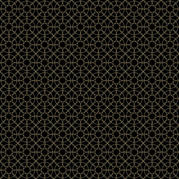 Abstrakte Geometrische Muster Mit Linien Gold Und Schwarz Nahtlose Ornamente — Stockvektor