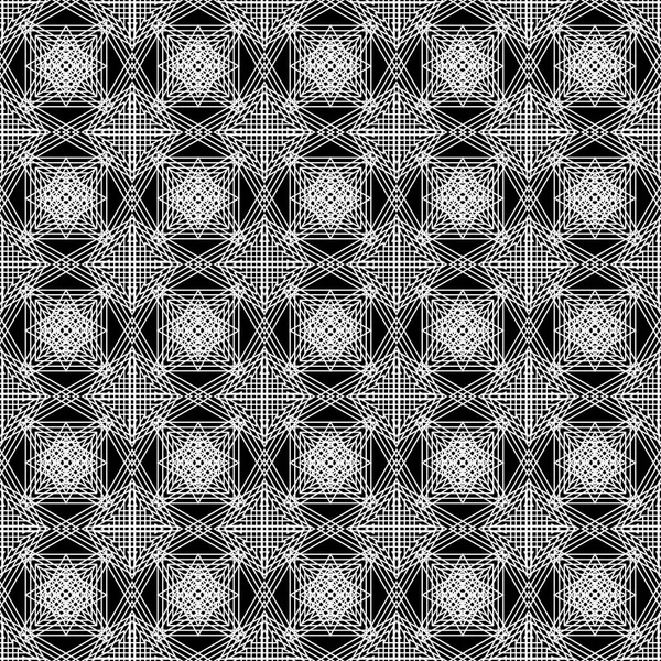 Patrón Geométrico Abstracto Con Líneas Adorno Blanco Negro Sin Costuras — Archivo Imágenes Vectoriales