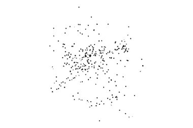 Parçacık spreyi, toz ve noktalar, rasgele molekülleri. Siyah beyaz patlama glitter ve parıldıyor. Kraft kağıt, doğum günü kartı, tatil daveti ilanı için grenli dokulu şablon tasarım. Vektör.