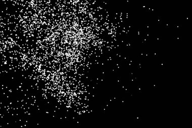 Gıda Pullar düz bir yüzeye veya tablo üzerinde yayılmış tuz veya badem veya buğday unu gibi silüeti. Siyah arka plan üzerine izole soyut grenli doku. Toz, kum darbe veya ekmek kırıntısı Üstten Görünüm. 