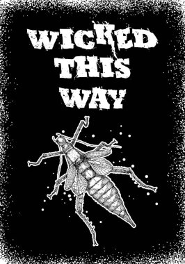 Cadılar Bayramı metin Afiş kartı veya poster siyah. Korkunç ürkütücü el çizimi Cadılar Bayramı tebrik kartı sembolüdür. Vektör.