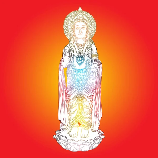 Señor Murugan Dibujo Clásico Estatua Dios Guerra Hijo Shiva Parvati — Vector de stock