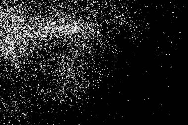 Beyaz glitter doku siyah izole. Beyaz parçacıklar renk. Tatil kutlaması arka plan, patlama konfeti kartları tasarımı için parıldıyor. Vektör.