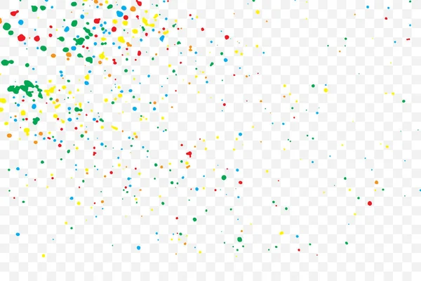 Transparante Achtergrond Met Veel Vallende Kleine Ronde Willekeurige Confetti Glitter — Stockvector