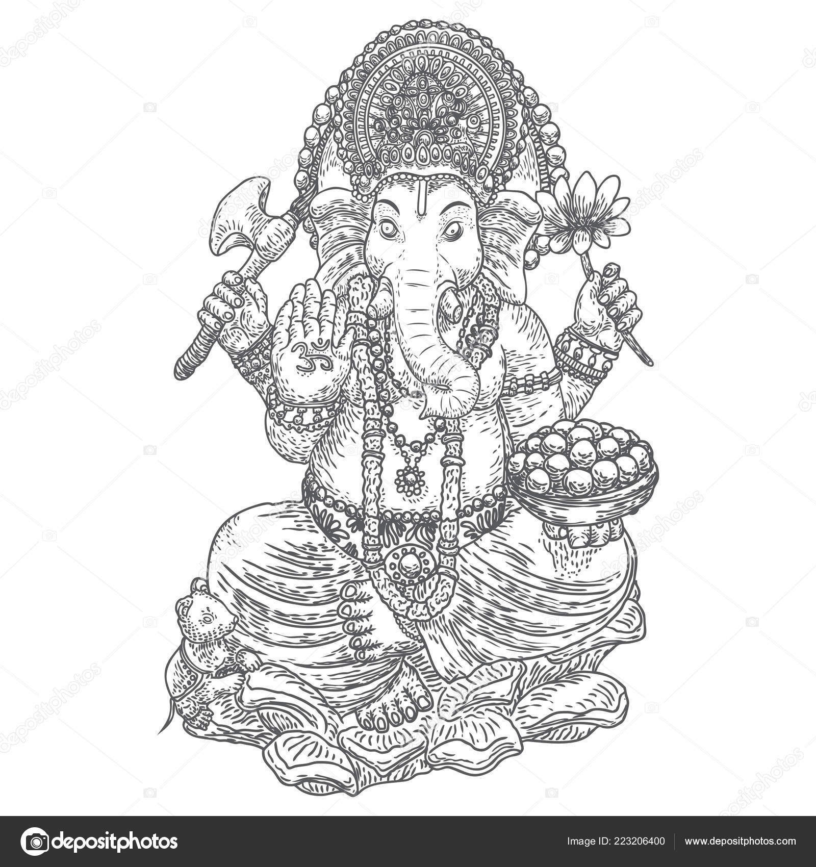 Happy Ganesh Chaturthi, Drawing, Calligraphy, Line Art, Poster, Festival,  png | PNGWing