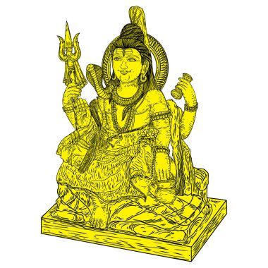 Lord Shiva, el yapımı klasik Maha Shiwaratri arkaplanı. Maha Shivratri festivali. İzole edilmiş. Vektör.