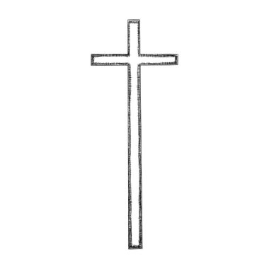 El çapraz çekilmiş. Beyaz arka plan üzerinde izole Hıristiyan ve Katolik haç. Kutsal hafta gelenek veya iyi Cuma için öğe. Vektör.