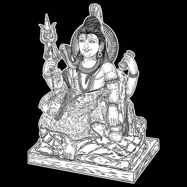 Lord Shiva, el yapımı klasik Maha Shiwaratri arkaplanı. Maha Shivratri festivali. İzole edilmiş. Vektör.