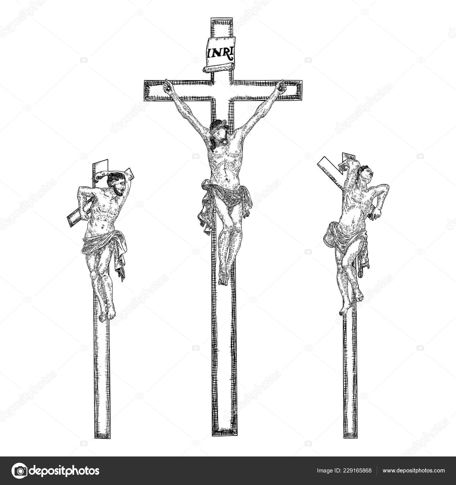Jesus Korset Fra Golgata Håndtegnet Kunstskisse Vektor stockvektor ©  goldenshrimp #229165868, image size:1600x1700