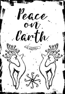 Noel hediye etiketi ve Kaligrafi ile kartı. Elle çizilmiş tasarım el ilanları. El ile yazılmış modern yazı. Vektör.