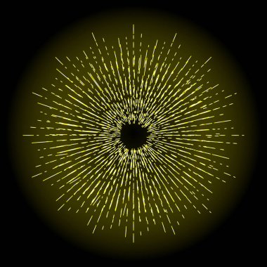 Işınları Halo ışık ve Katolik ışınları üzerinde izole siyah. Art dövme referans şablonu. Altın din gurur ve zafer sembolü. Angel ve azizler yüzük yağmur bulutu. Vektör.