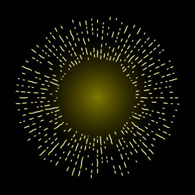 Işınları Halo ışık ve Katolik ışınları üzerinde izole siyah. Art dövme referans şablonu. Altın din gurur ve zafer sembolü. Angel ve azizler yüzük yağmur bulutu. Vektör.