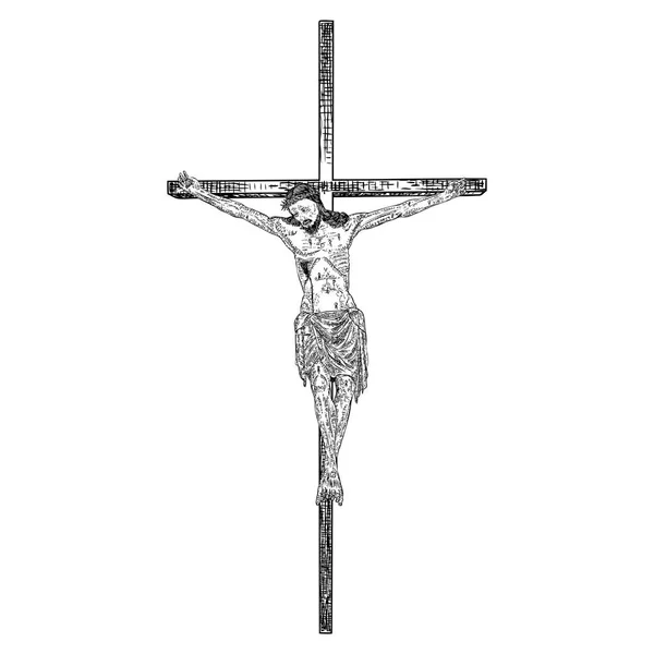 십자가 하나님의 십자가에 금요일 그려진된 스케치를 — 스톡 벡터