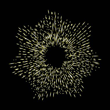 Işınları Halo yıldız şeklinde ışık ve Katolik ışınları üzerinde izole siyah. Art dövme referans şablonu. Altın din gurur ve zafer sembolü. Angel ve azizler yüzük yağmur bulutu. Vektör.