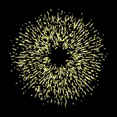 Altın halo Melek Yüzük pul yapılan yangın daire şeklinde. Siyah arka plan üzerine izole. Kutsal altın nimbus daire Ayla, saint sembolü. Dövme başvuru. Vektör.