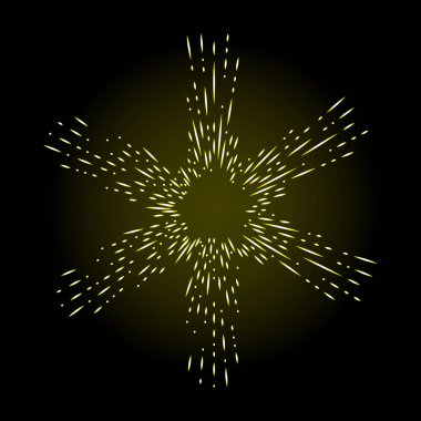 Işınları Halo yıldız şeklinde ışık ve Katolik ışınları üzerinde izole siyah. Art dövme referans şablonu. Altın din gurur ve zafer sembolü. Angel ve azizler yüzük yağmur bulutu. Vektör.