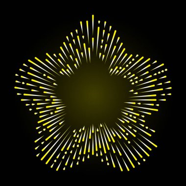 Işınları Halo yıldız şeklinde ışık ve Katolik ışınları üzerinde izole siyah. Art dövme referans şablonu. Altın din gurur ve zafer sembolü. Angel ve azizler yüzük yağmur bulutu. Vektör.