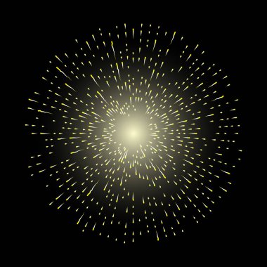 Işınları Halo ışık ve Katolik ışınları üzerinde izole siyah. Art dövme referans şablonu. Altın din gurur ve zafer sembolü. Angel ve azizler yüzük yağmur bulutu. Vektör.