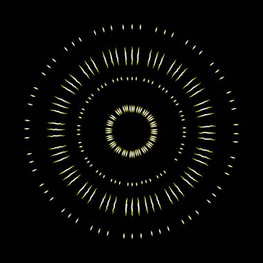 Işınları Halo ışık ve Katolik ışınları üzerinde izole siyah. Art dövme referans şablonu. Altın din gurur ve zafer sembolü. Angel ve azizler yüzük yağmur bulutu. Vektör.