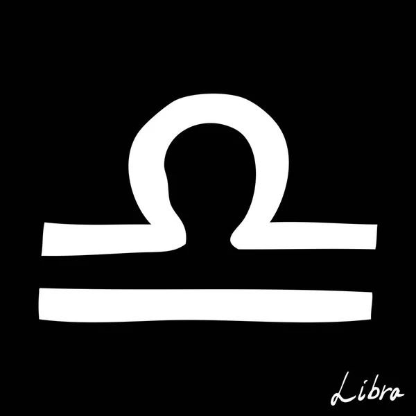 Horóscopo Zodiacal Libra Signo Dibujo Mano Para Quiromancia Mística Oculta — Vector de stock