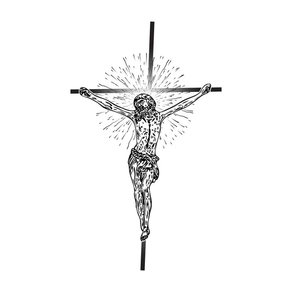 Jésus Christ Planait Sur Triangle Tatoué Géométrie Sacrée Nouvel Âge — Image vectorielle