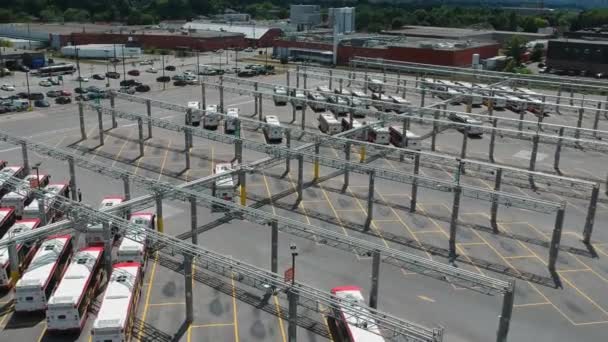 Τορόντο Καναδάς Ιουλίου 2018 Στάθμευση Καινούργιων Λεωφορείων Ttc Που Διαχειρίζεται — Αρχείο Βίντεο