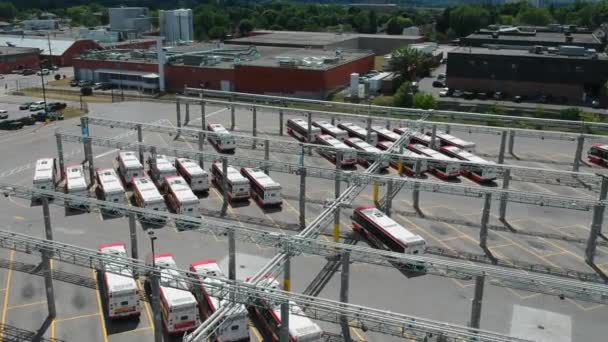 Торонто Канада Июля 2018 Года Парковка Новых Автобусов Ttc Управлением — стоковое видео