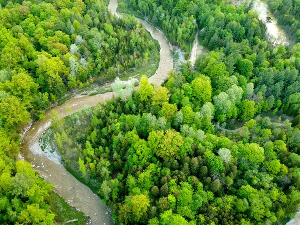 Letecký Pohled Řeky Resort Ochraně Jaro Léto Scenérie Severní Amerika — Stock fotografie