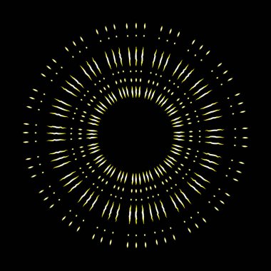 Işınları Halo ışık ve Katolik ışınları üzerinde izole siyah. Art dövme referans şablonu. Altın din gurur ve zafer sembolü. Angel ve azizler yüzük yağmur bulutu. Vektör.