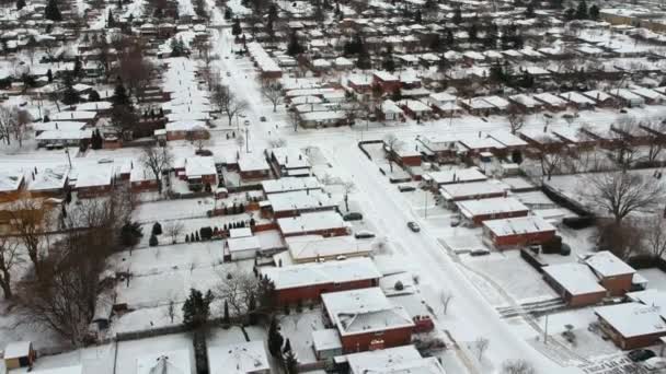 Hava Kuş Gözü Görünümü Manzarası Kış Sezonu Itibariyle Amerika Kar — Stok video