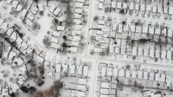 Aerial Fågel Eye View Skyline Vintersäsongen Amerika Hundratals Låg Upphov — Stockvideo