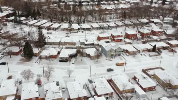 Hoog Niveau Van Sneeuwstorm Winter Weersverwachting Alert Dag Stad Top — Stockvideo