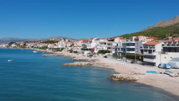 Vista Para Mar Aldeia Oeste Perto Cidade Velha Split Cidade — Vídeo de Stock