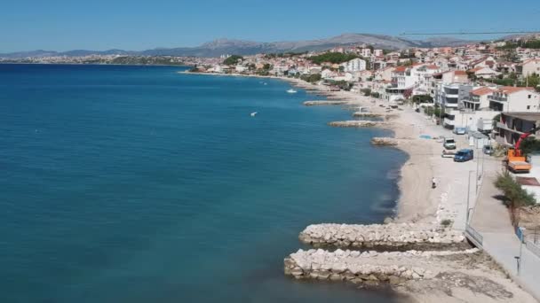 Vista Sul Mare Ovest Villaggio Vicino Alla Città Vecchia Spalato — Video Stock