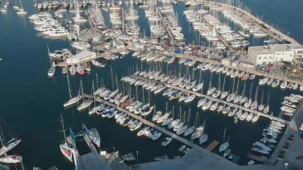 Vista Aérea Olho Pássaro Costa Adriático Croácia Split Beach Harbour — Vídeo de Stock