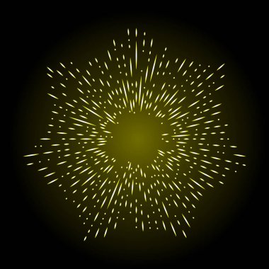 Işınları Halo yıldız şeklinde ışık ve Katolik ışınları üzerinde izole siyah. Art dövme referans şablonu. Altın din gurur ve zafer sembolü. Angel ve azizler yüzük yağmur bulutu. Vektör.